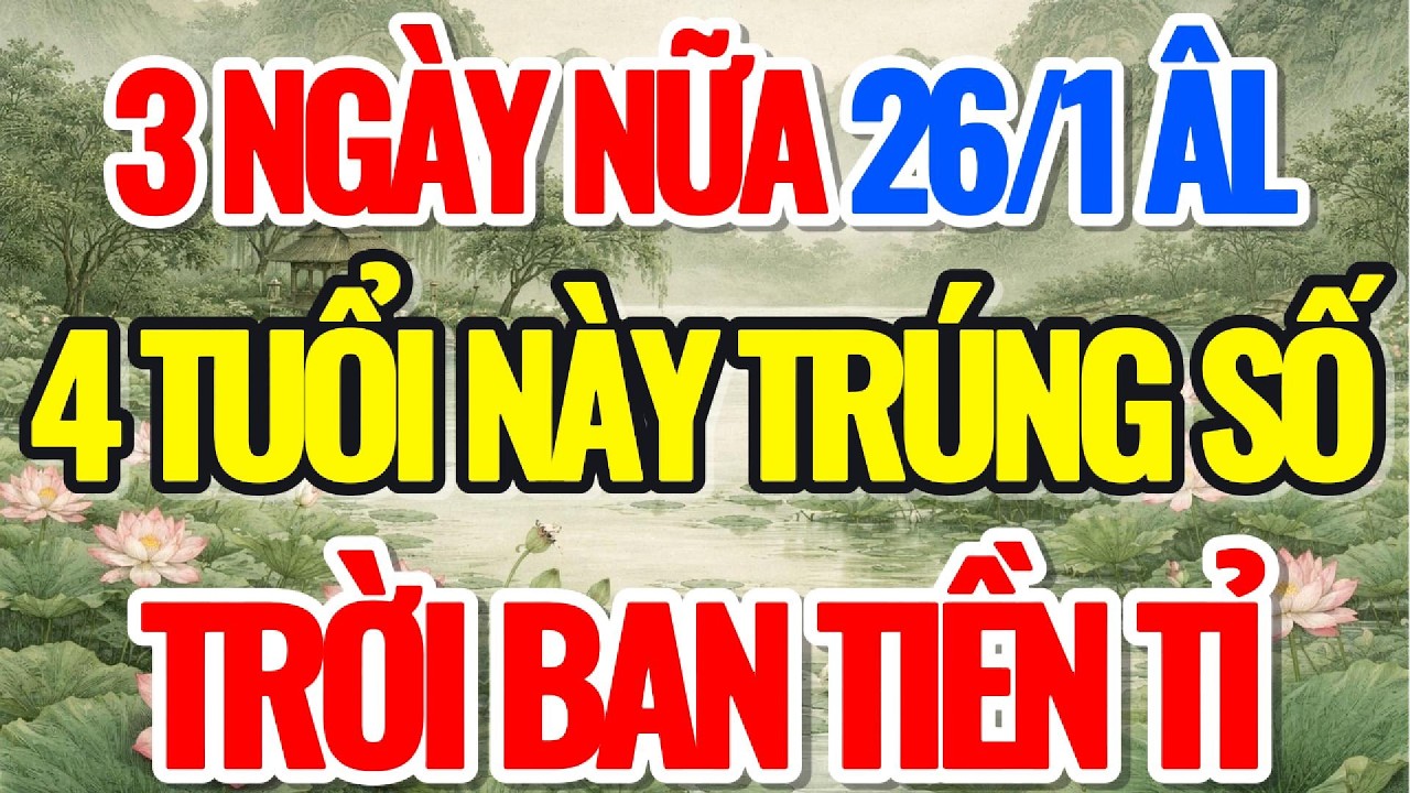 3 NGÀY NỮA 26/1 ÂL, 4 TUỔI NÀY TRÚNG SỐ, TRỜI BAN TIỀN TỈ - Lời Phật Dạy #loiphatday #phatphap