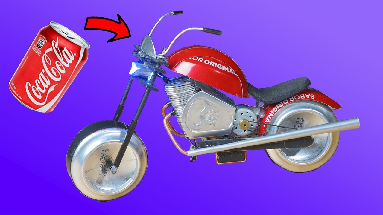 Increíble Moto Eléctrica de Latas de Coca-Cola con Motor DC