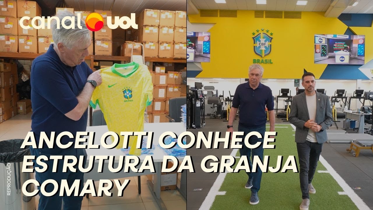 ANCELOTTI VISITA INSTALAÇÕES DA CBF NA GRANJA COMARY E APROVA ESTRUTURA DO LOCAL