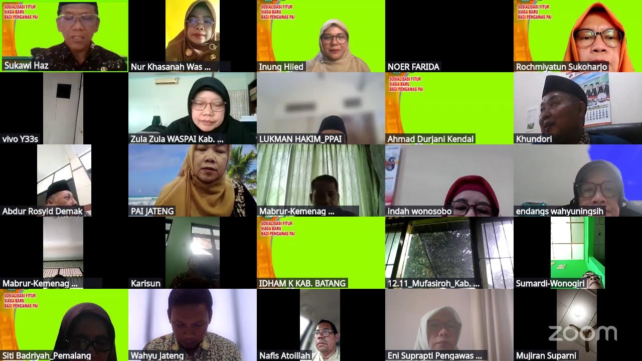 Sosialisasi Fitur SIAGA_POKJAWAS PAI JAWA TENGAH