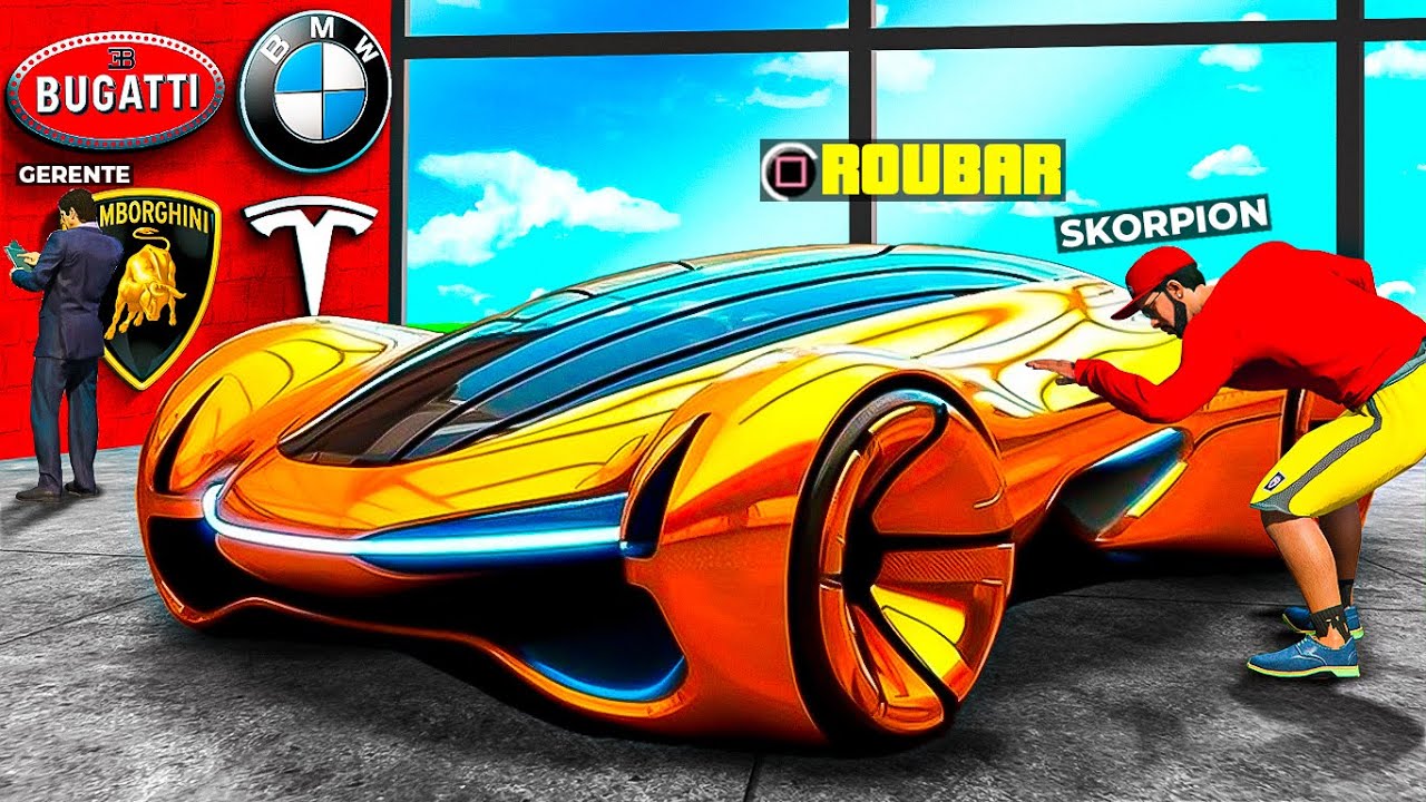 Roubando TODOS OS CARROS Da CONCESSIONÁRIA!! (gta 5)