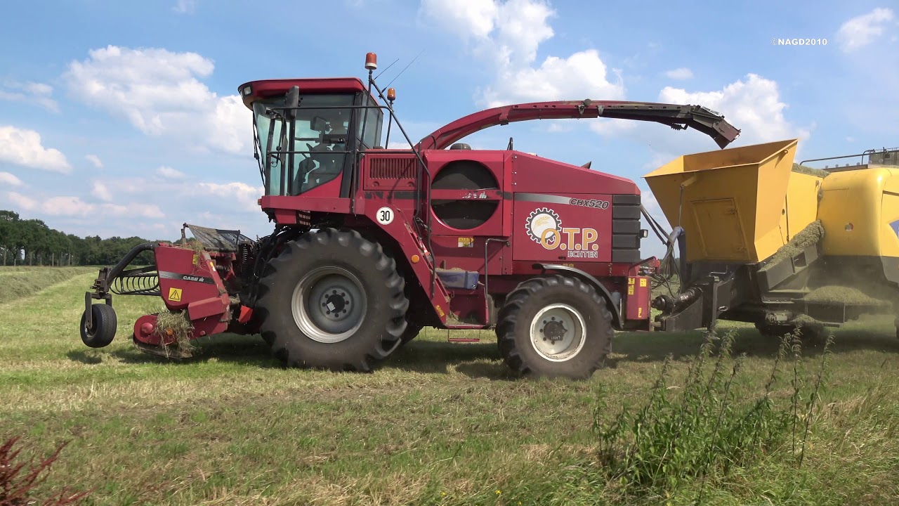 Hooi hakselen, persen en laden met Case IH CHX520 en BB9080 door OTP Echten - deel 2 (2018)