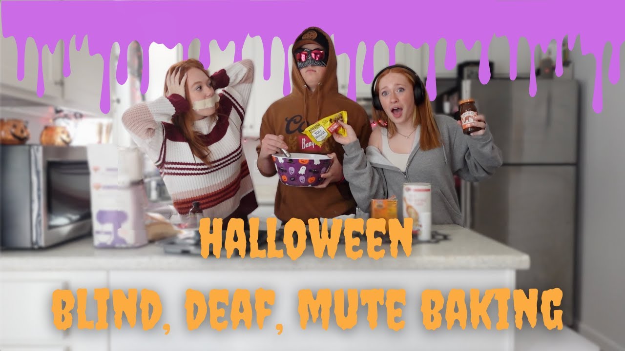 BLIND, DEAF, AND MUTE BAKING | Halloween Edition