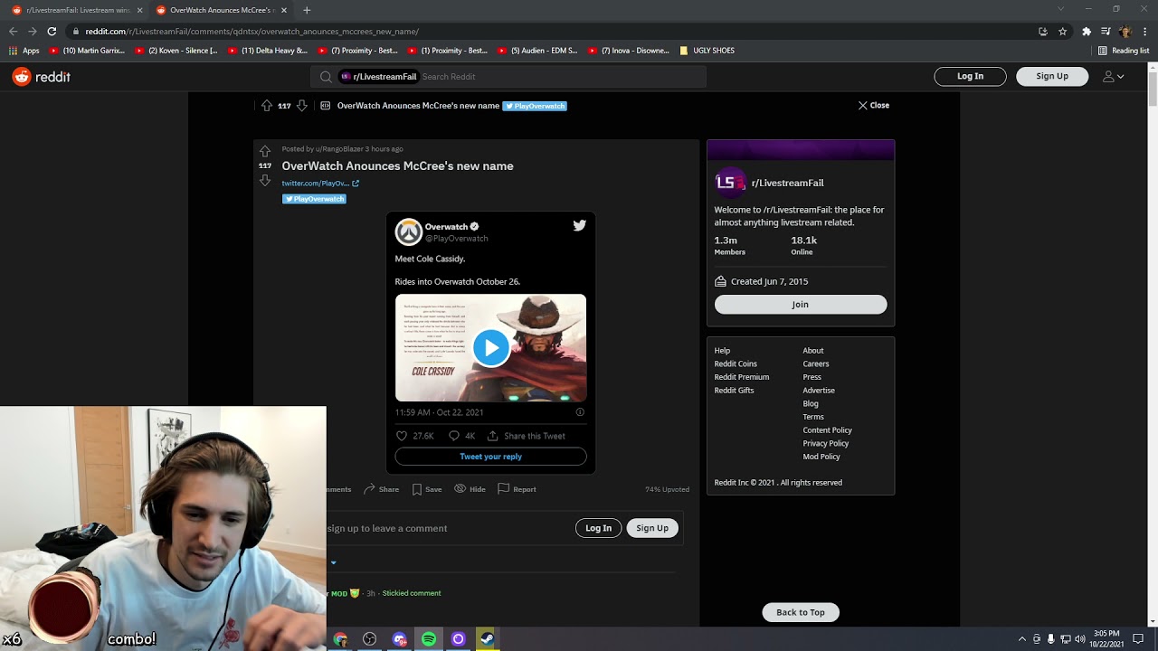 xQc Reacts to McCree's New Name in Overwatch