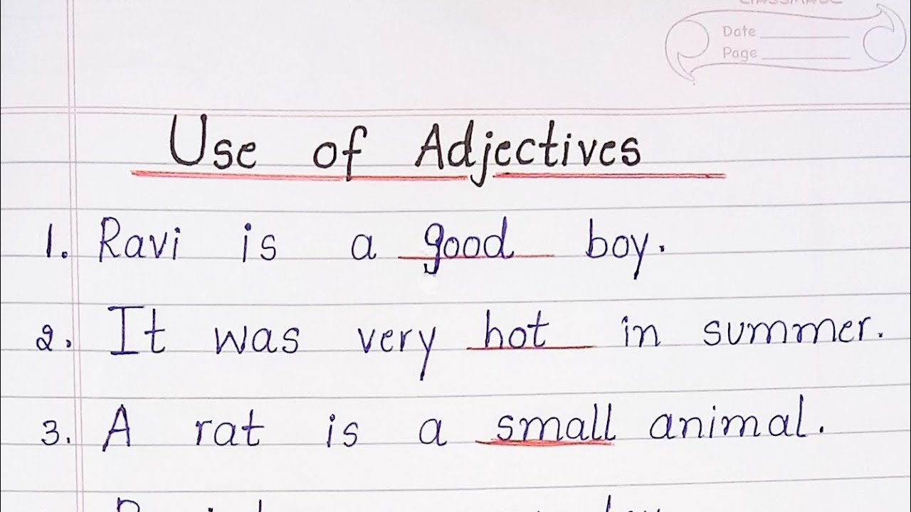 Use of Adjectives
