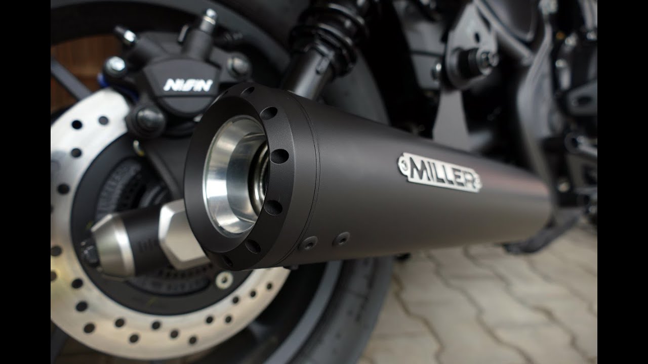 HONDA CMX 500 REBEL - standart exhaust vs. miller custom II exhaust