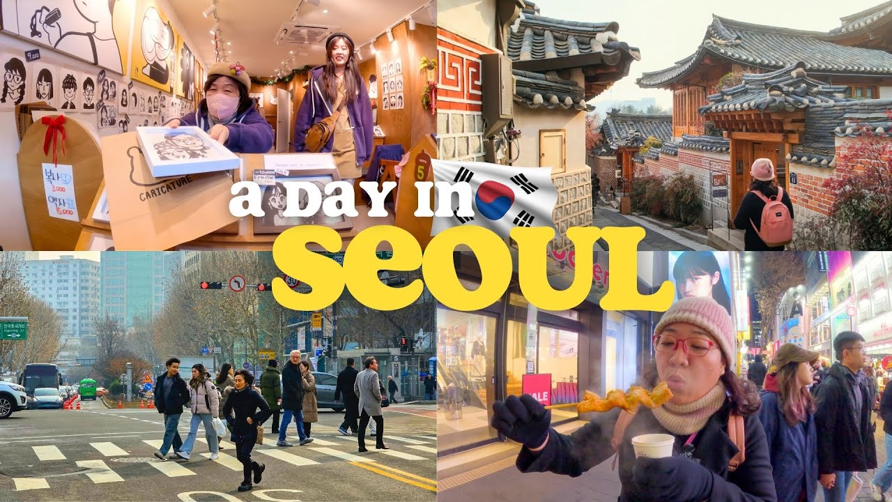 A Day in Seoul: Bukchon Hanok Village, Hangang Park Ramyeon & Myeongdong Street Food Feast! 🇰🇷