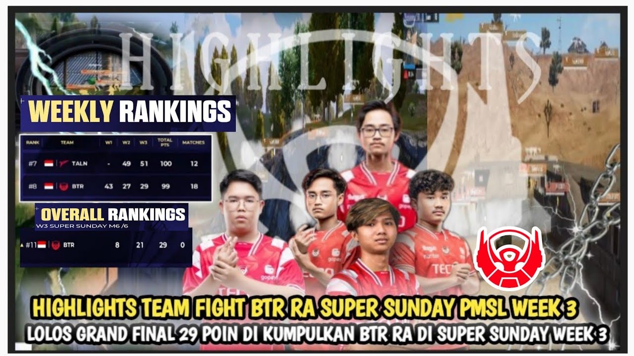 HIGHLIGHTS TEAM FIGHT BTR RA SUPER SUNDAY WEEK 3❗LOLOS GRAND FINAL BTRRA KUMPULKAN 29 POIN SS WEEK 3