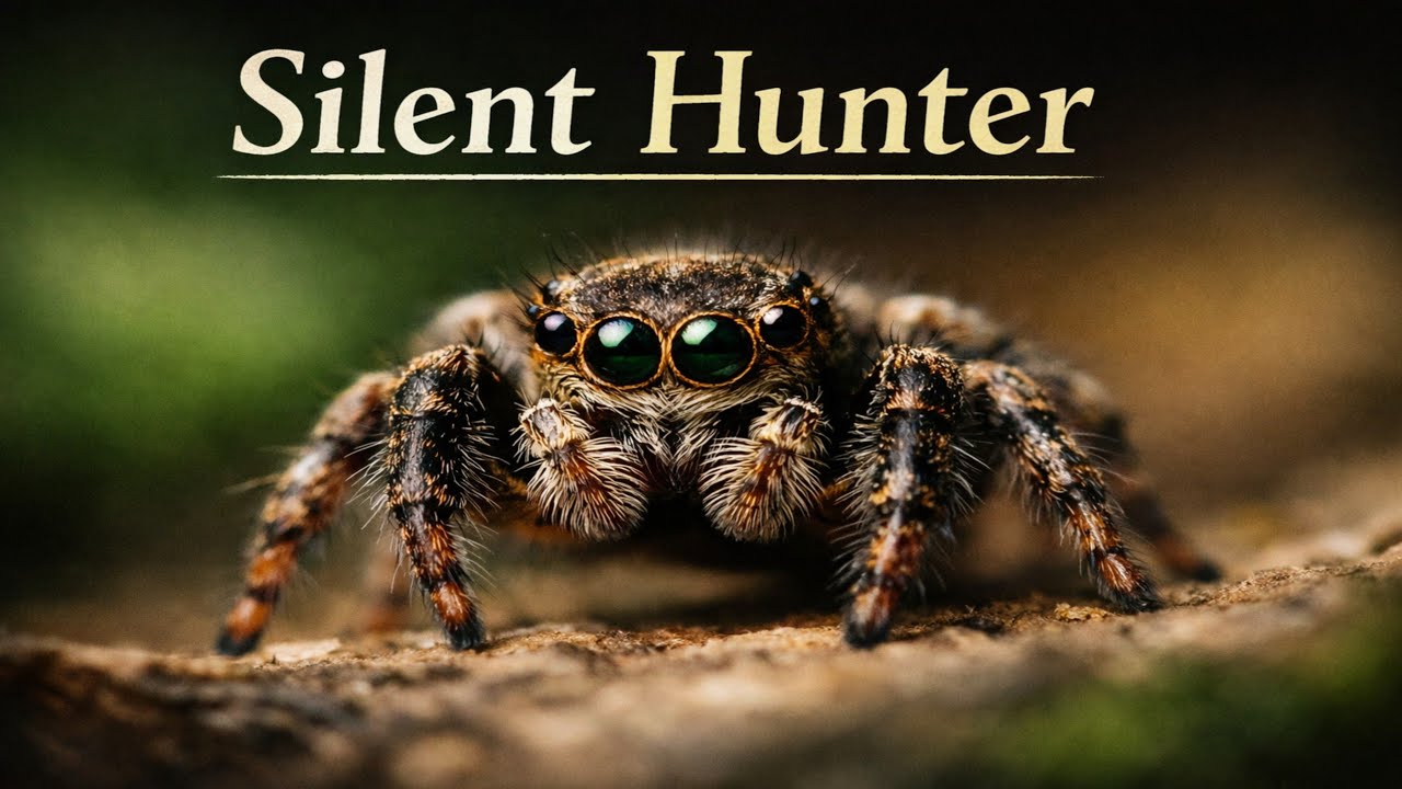 A Silent Hunter | Jumping Spider Searching for Prey.