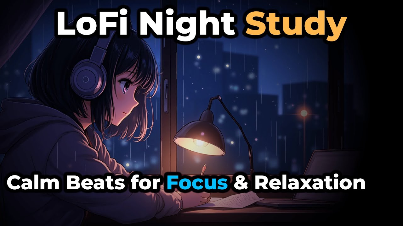 LoFi Midnight Window – Chill Mix for Focus, Study & Night Calm | Rainy Ambience & Cozy Lamp Light