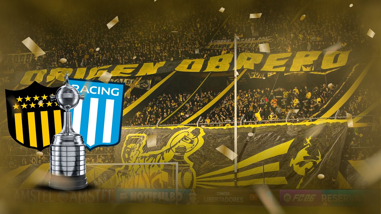 Recibimiento, HINCHADA DE PEÑAROL vs Racing Club (ARG) - Copa Libertadores 2025 (Octavos de final)