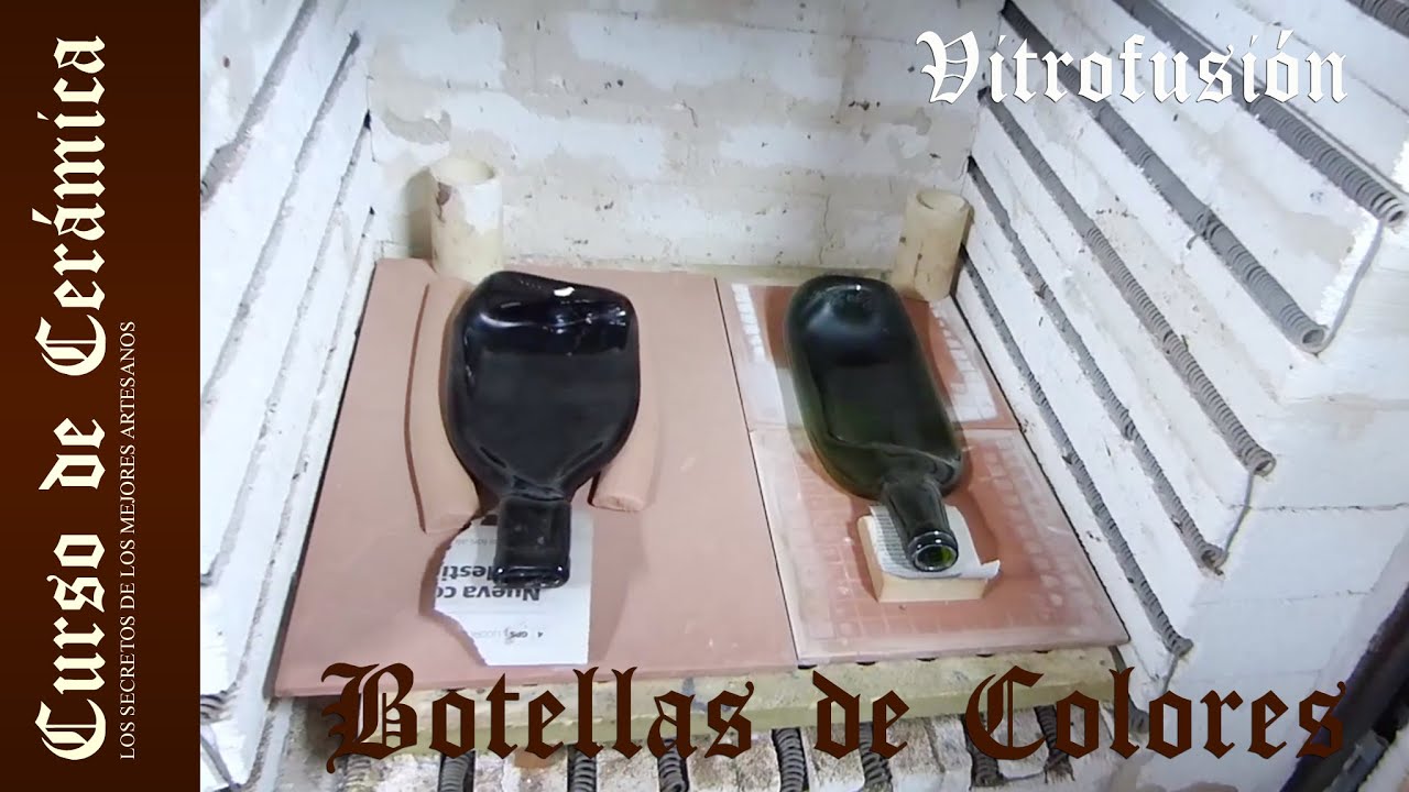 Curso de Cerámica - Fundir Botellas de Colores de Vidrio Fusing - Vitrofusion - Parte 2
