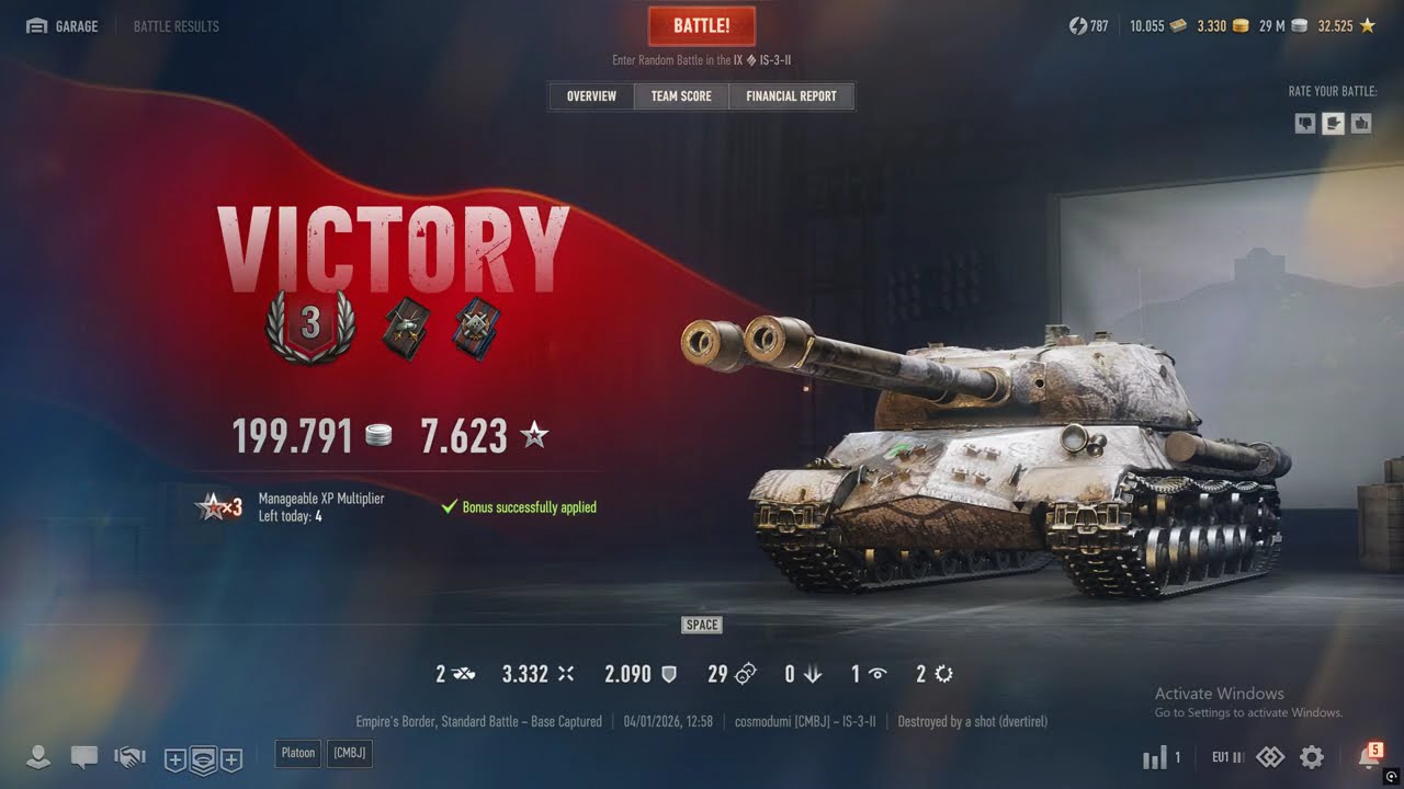 IS-3-II 3.3K DMG Victory (DRG WoT Gameplay) World of Tanks