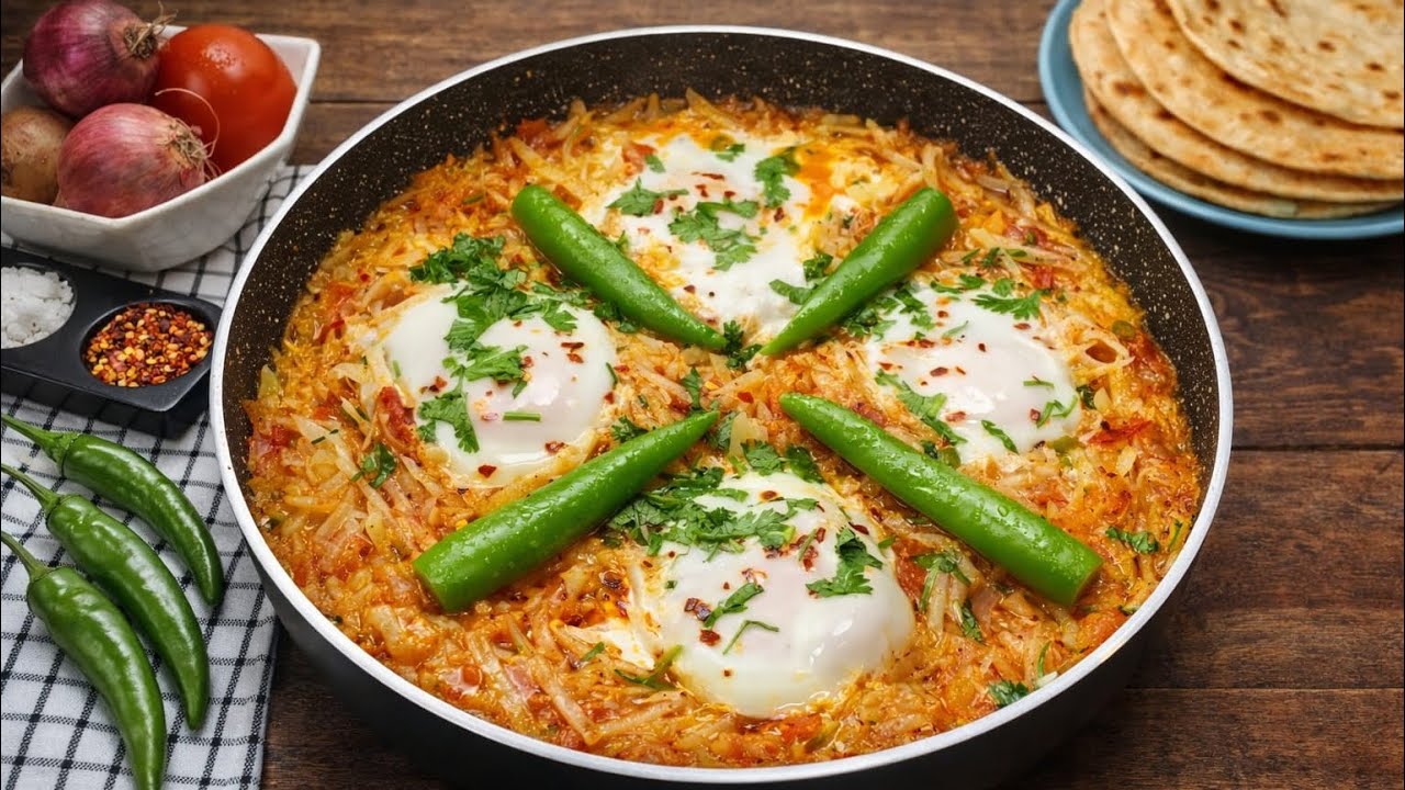 “Afghani Omelette” Spicy Afghan Egg Recipe | Easy & Quick Breakfast🍳#youtube#youtubeshorts