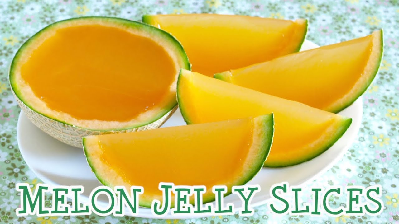 Melon Jelly Slices (Agar-Agar Recipe) まるごとメロン寒天ゼリー - OCHIKERON - CREATE EAT HAPPY
