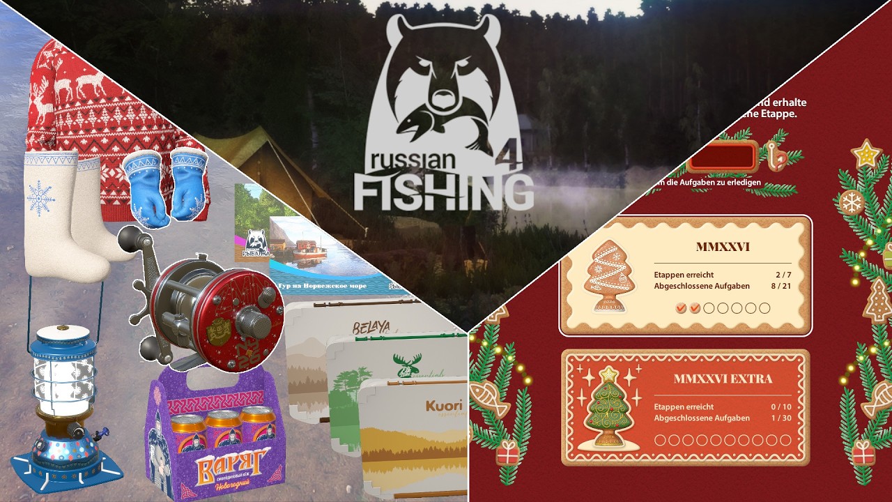 Geschenke über Geschenke  -  Wir gehen alles durch! - Neujahrs Herausforderungen | Russian Fishing 4