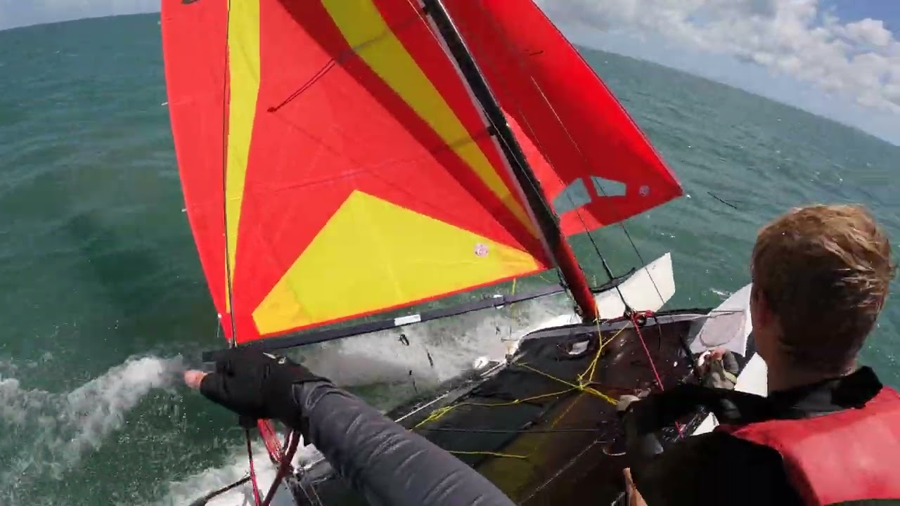 Hobie 20 Sledder's first sail on Moreton Bay