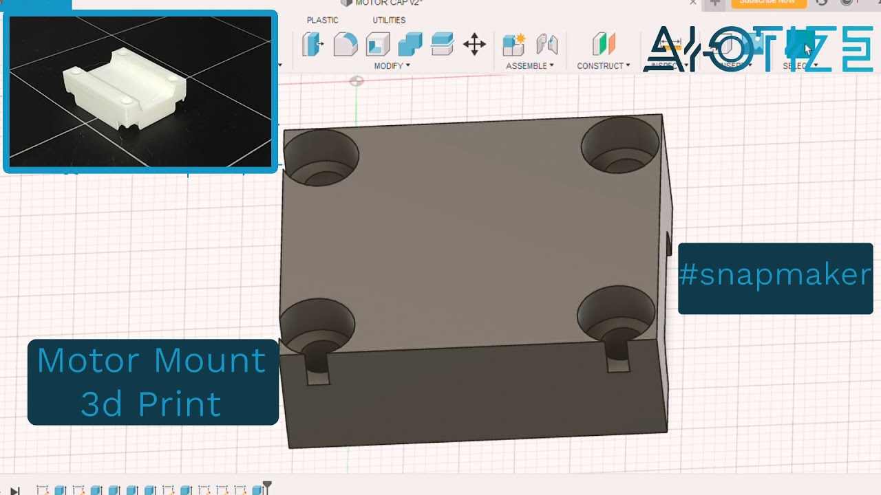 Designed and 3d Printed Motor Mount | AIOTIZE | Snapmaker 3-in-1 3d printer