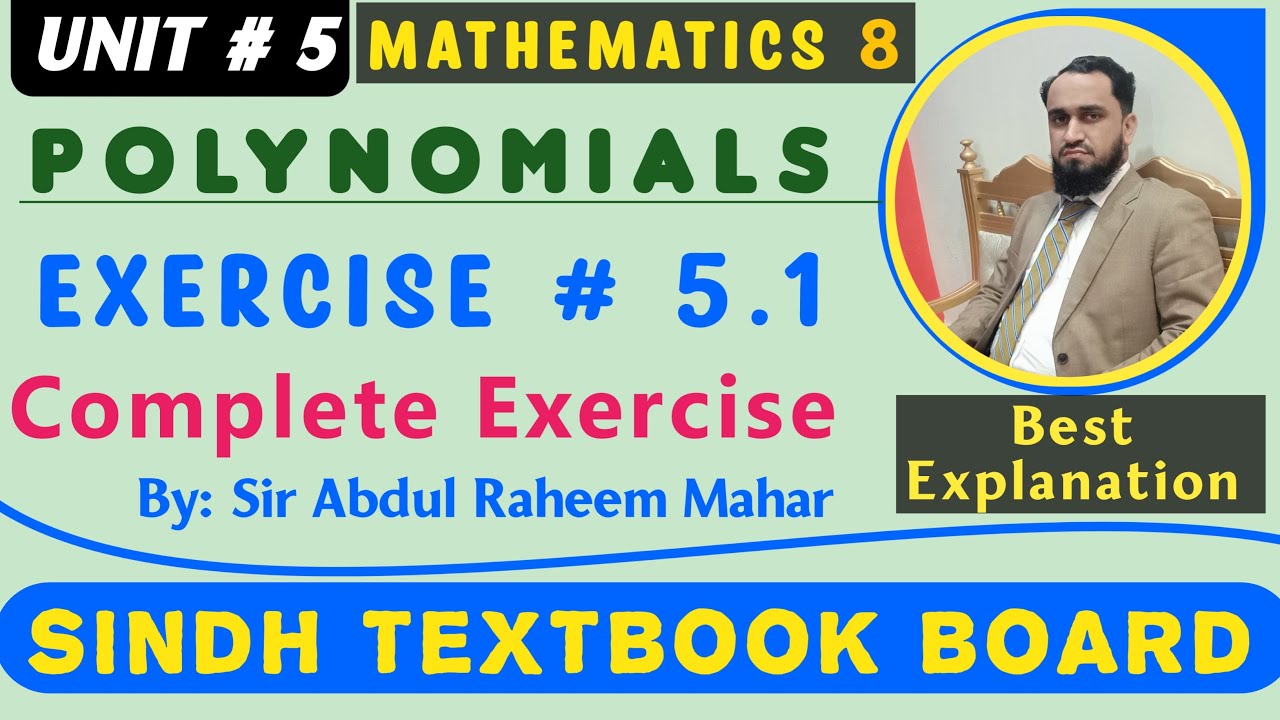 Chapter 5 | Exercise 5.1 || Polynomials || Class 8th maths | Sindh Textbook Board || Qualified World