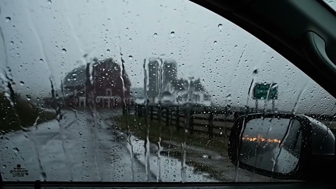 Heavy Rain White Noise in Car - For Studying, Deep Focus, Block Distractions, Sleep Well