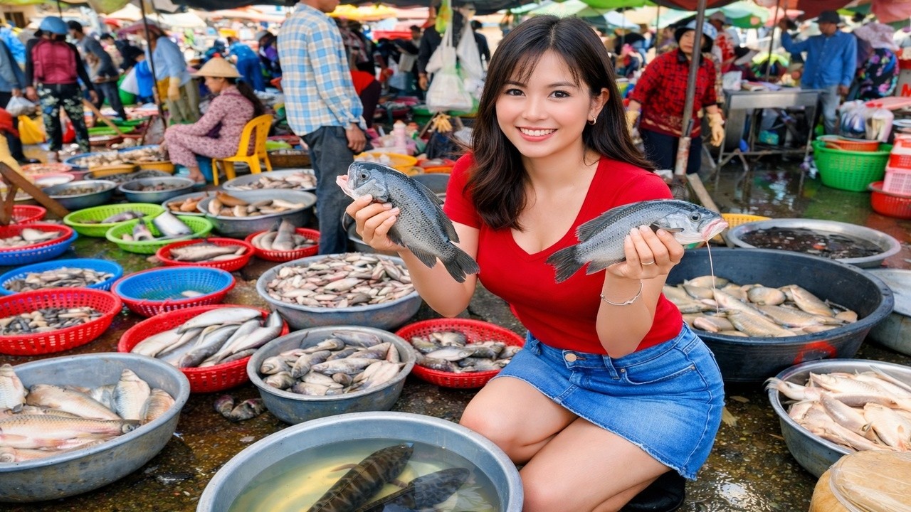Amazing Fish Market 2026! Biggest Fish Wholesale - Fresh Seafood Walking Tour, Phnom Penh, Cambodia