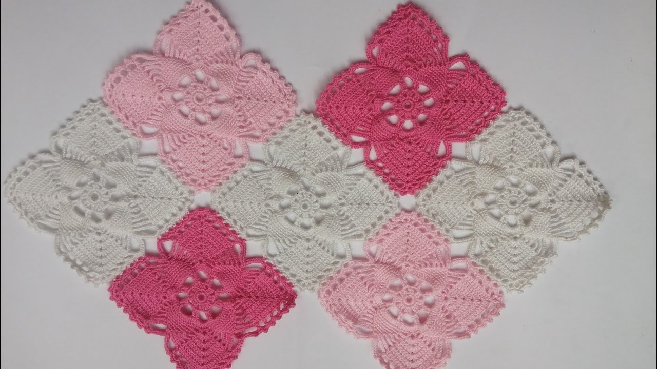مفرش كروشية وحدات ملونة أستايل مودرن 🎡🧶