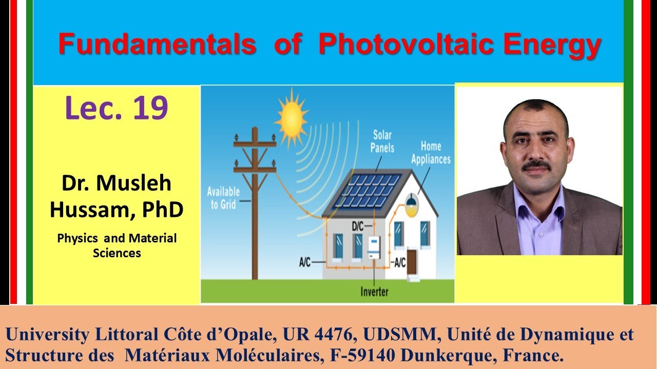 Lec 19  Fundamentals of photovoltaics Energy