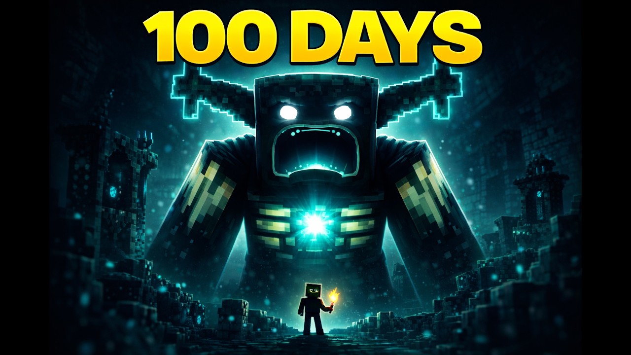 Minecraft 100 Days | The Warden in The Ancient City