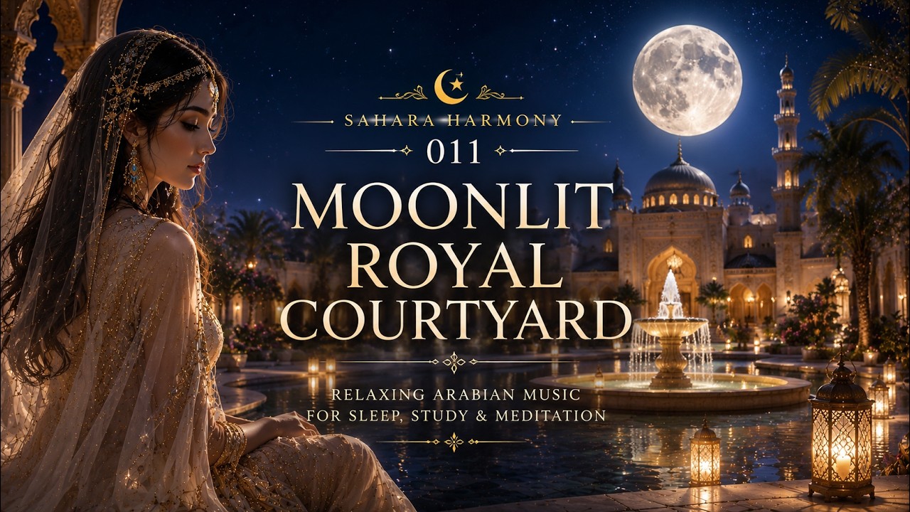 Relaxing Arabian Oud Music - Moonlit Royal Courtyard (2 Hours)