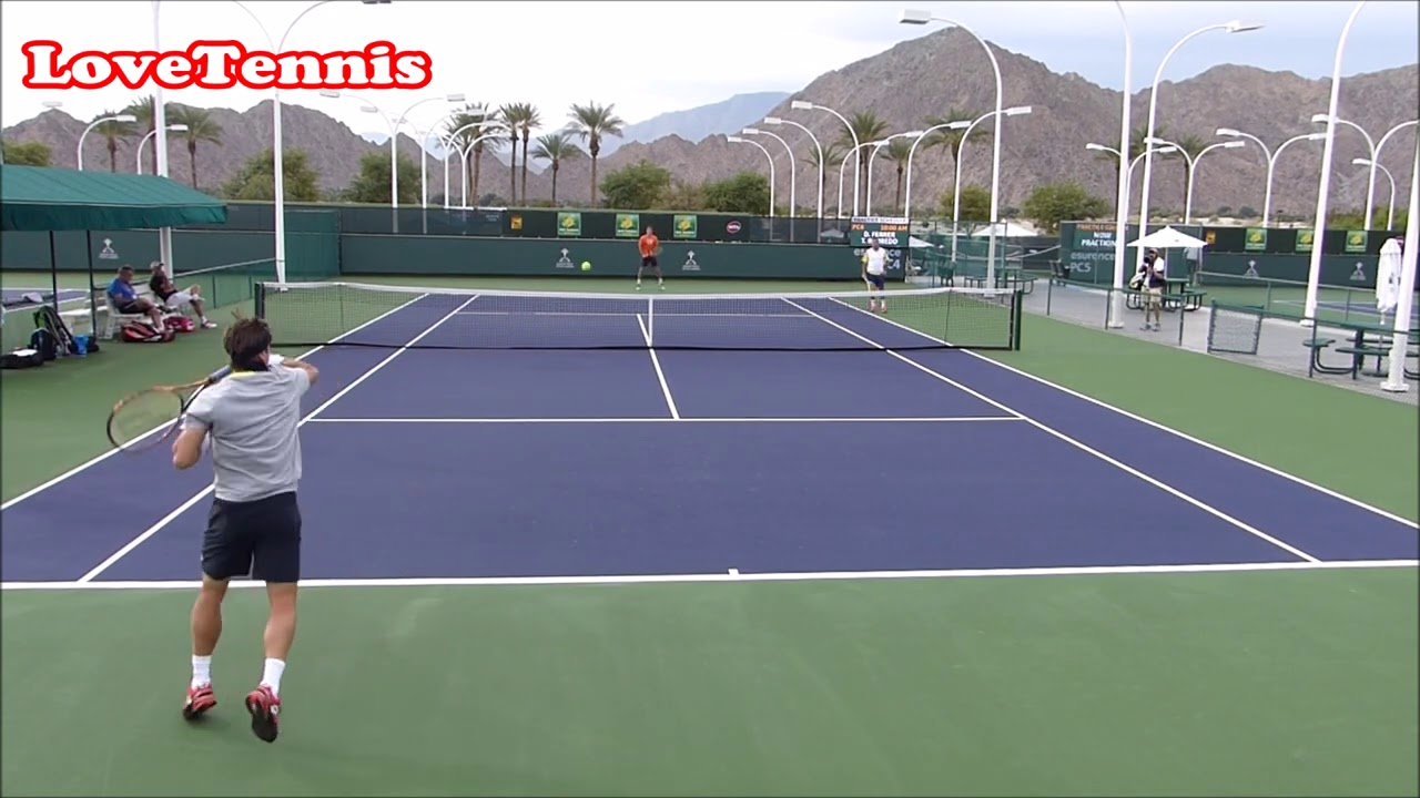 David Ferrer & Tommy Robredo Practice - Court Level View - ATP Tennis