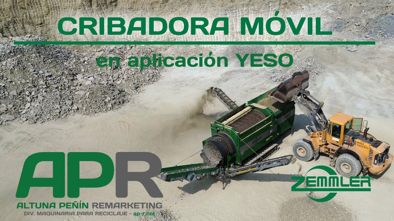 Criba tromel en aplicación para yesos