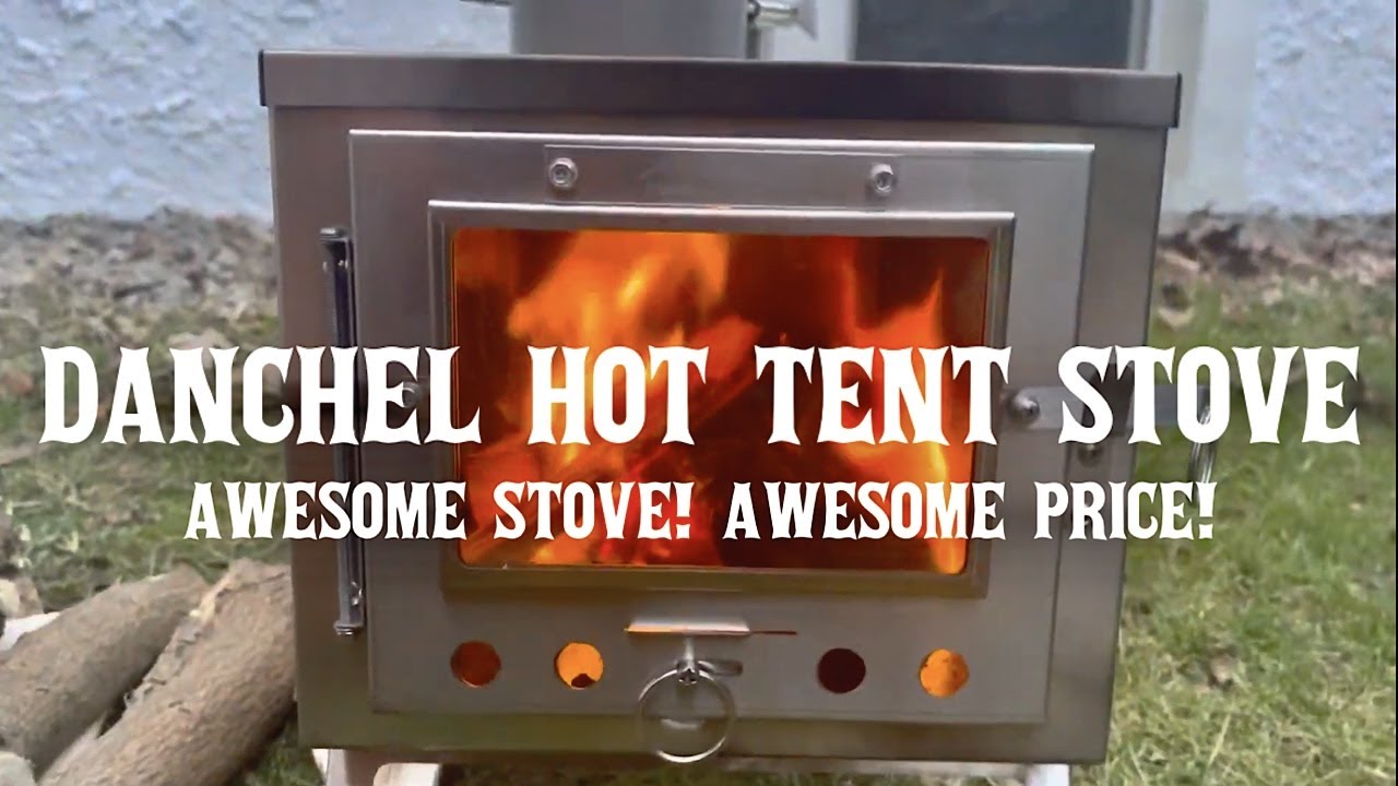 Backpacking Hot Tent wood burning Stove from Amazon  (First Burn)
