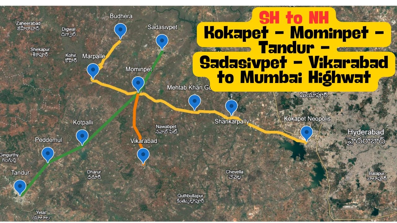 Kokapet to Budhera, Tandur to Sadasivpet, Vikarabad to Mominpet, Upgrade State to National Highways