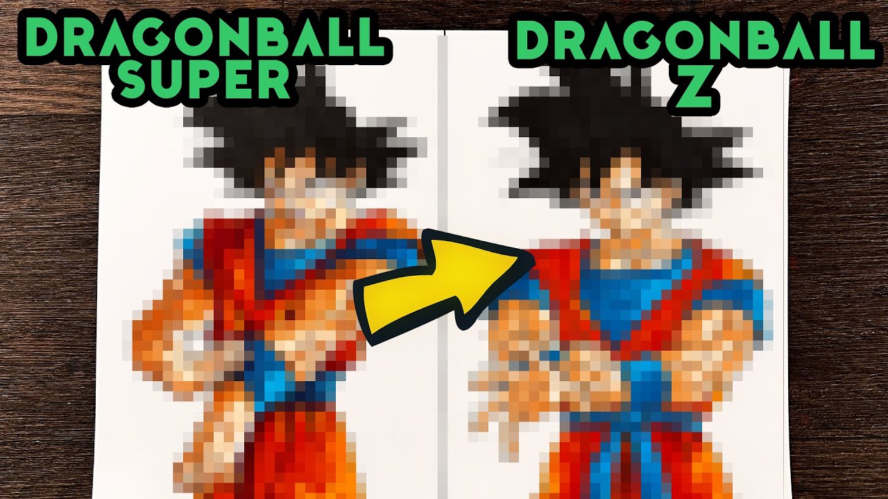 Рисунок Гоку в двух стилях | Dragon Ball Super и Dragon Ball Z