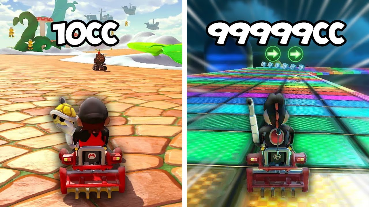 10cc VS 99999cc in Mario Kart!