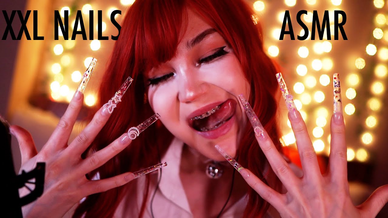 ASMR XXL Long Nails, tapping, japanese snack box part 2