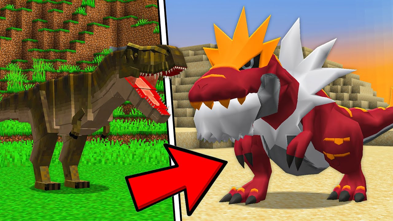 Transformei Dinossauros em Pokémons no Minecraft Pixelmon