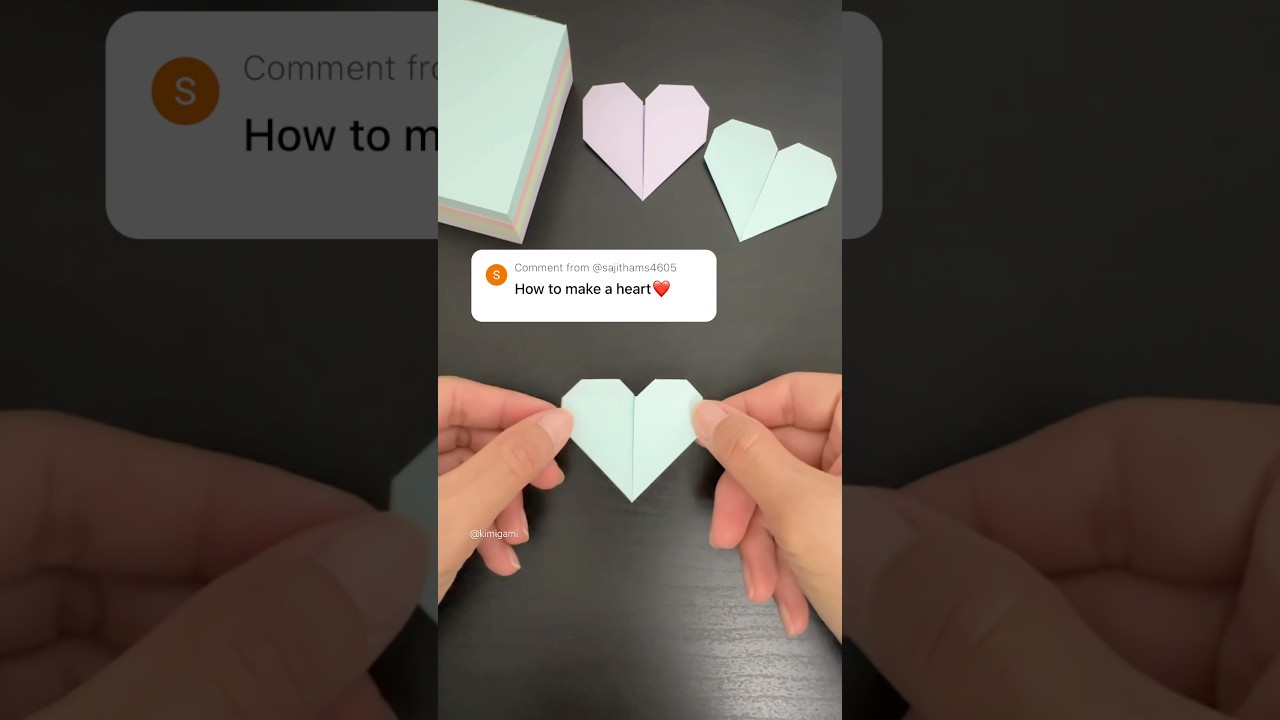 Simple and Easy Sticky Note Origami Heart #折り紙 #origami #origamiheart #paperheart
