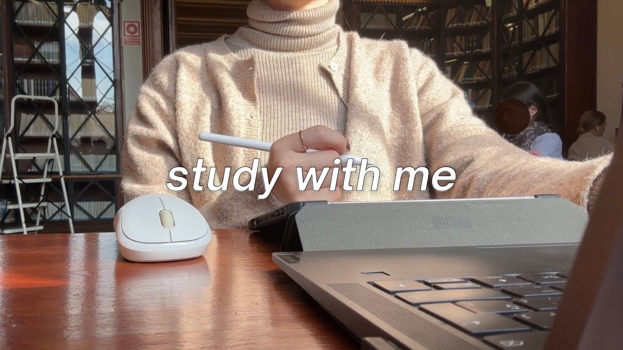 2 hour STUDY WITH ME without break / work motivation, old library asmr (no music) timer and end bell