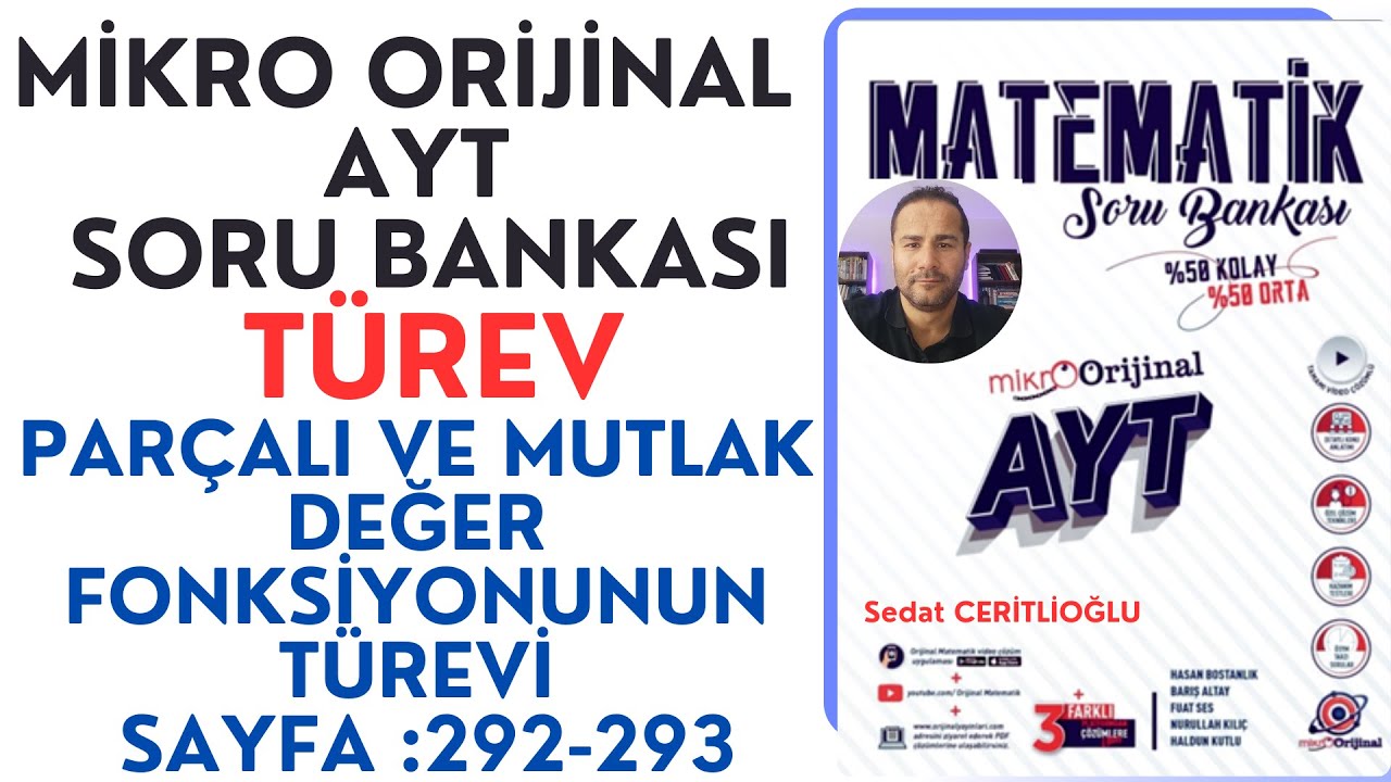 TÜREV | MİKRO AYT SORU BANKASI SYF:292-293 | #orijinalmatematik  #mikroorijinal # yks2025