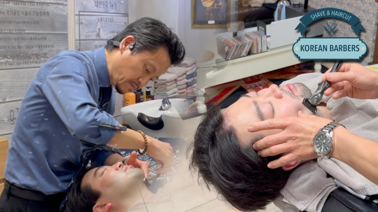 💈 Relaxing Hot Towel Shave by Master Barber Koh Sanggeun | Davinci Barbershop