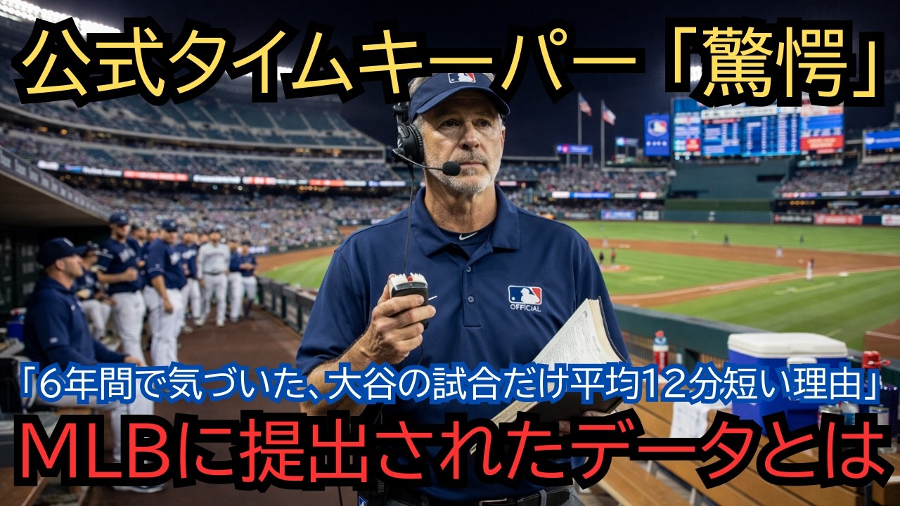【全米震撼】「大谷の試合だけ、平均12分短い…」MLB公式時計係55歳が6年間1,247試合で発見した驚愕のデータ。理由を調査した結果、野球殿堂入りした真実