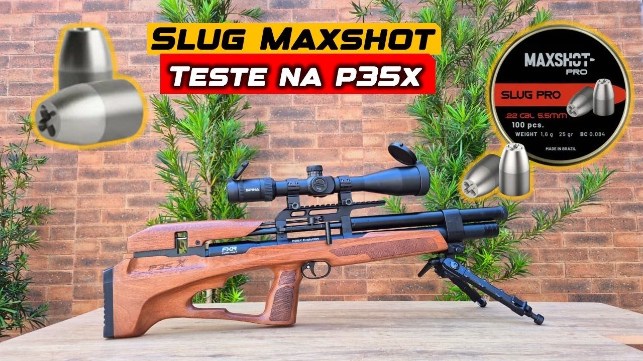 NOVO TIPO DE SLUG MAX SHOT 5.5 - TESTEI NA cARABINA P35X