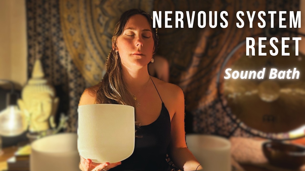 Nervous System Reset: Crystal Singing Bowls & Ocean Waves Sound Bath |  432Hz Meditation