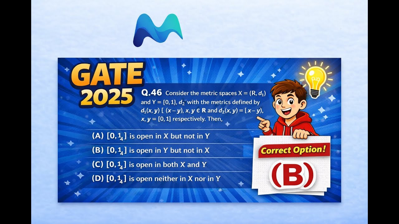 Gate 2025-Questions | Metric Space | PyQs