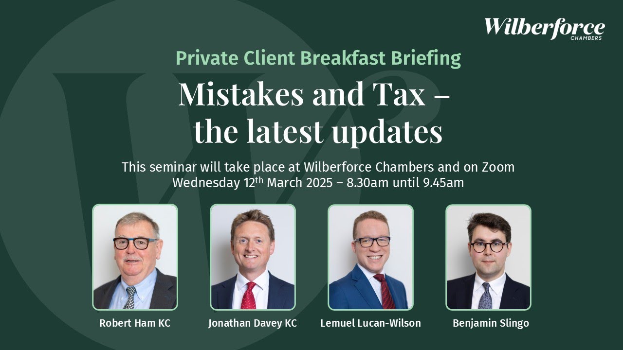 Private Client Breakfast Briefing: Mistakes and Tax