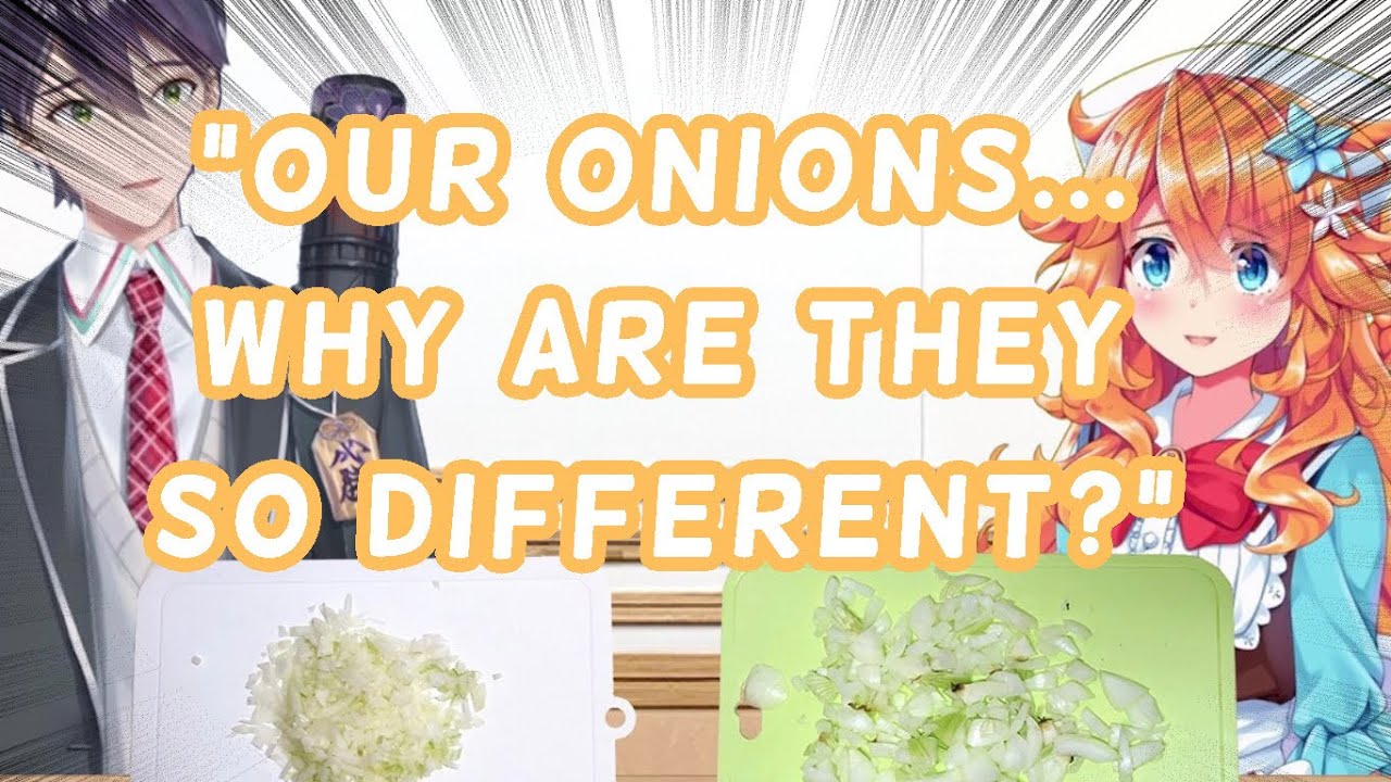 [Eng Subs] Kenmochi Touya shows off his onion cutting skills to Otogibara Era [Nijisanji]