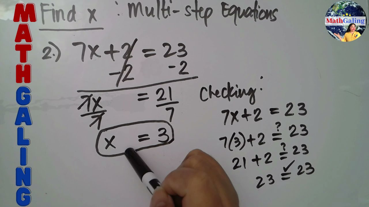 TAGALOG MATH Finding the value of x Multi-step Algebra Equation | MathGaling Tagalog Math Tutorial