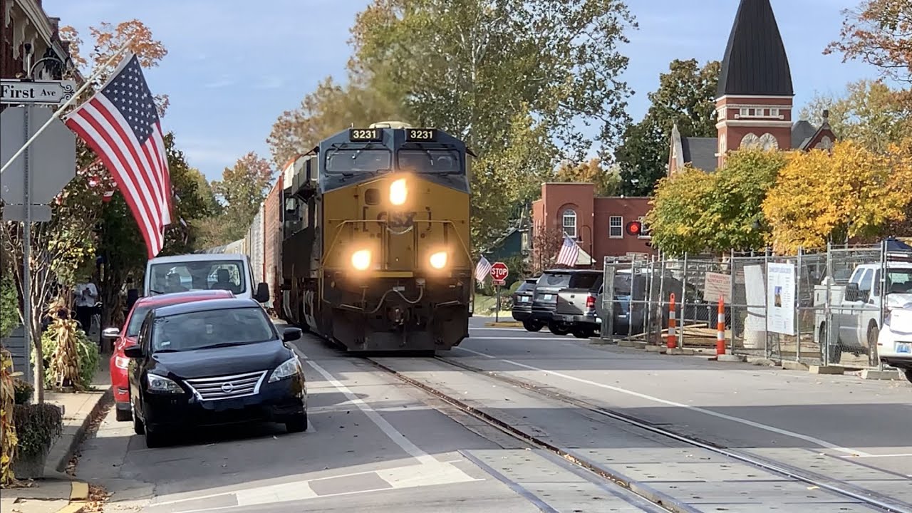 Street Running Railroad With Trains Approaching Both Directions Taking Turns! Inside A Caboose In Ky