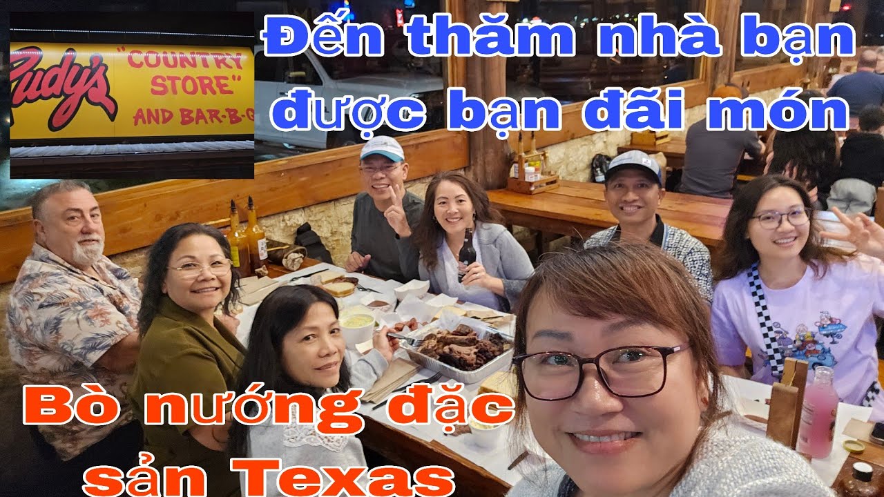 Đến thăm nhà bạn ở Austin và được đãi món bò nướng đặc sản ở Texas, cách ăn theo kiểu đồng quê😍